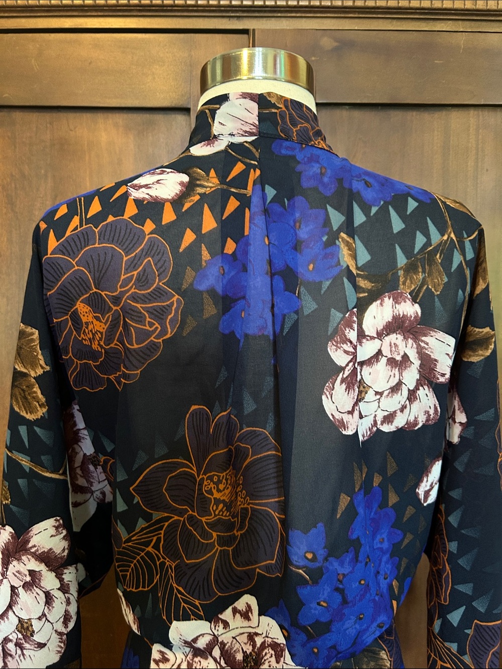 AKIRA Blue Floral Kimono Duster M - Picture 4 of 8